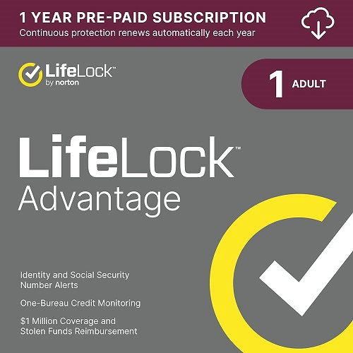 LifeLock Advantage by Norton – 1-Year / 1-Adult – USA